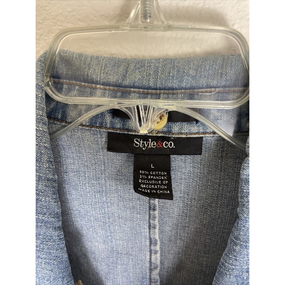 style co, denim jacket, blue, size L - Picture 2 of 6